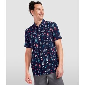 Tipsy Elves Men’s 4XL Button Down Shirt Patriotic America BBQ Party USA  NWT